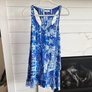 Parker Blue Patterned Mini Dress